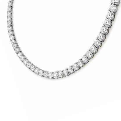 Round Cut Tennis Necklace in 18K Gold, Lab-Grown Diamond