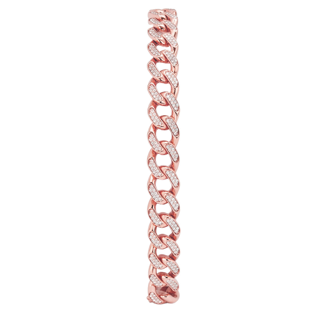 Round Cut Pavé Set Men’s Bracelet in 18K Yellow Gold, Lab-Grown Diamond