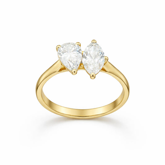 Pear and Marquise Engagement Ring