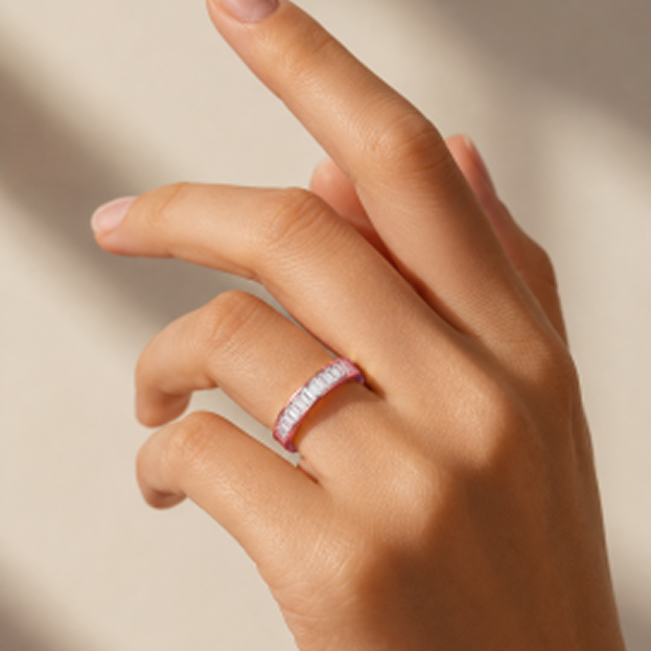 Baguette Cut Channel-Set Wedding Ring in 18K Gold, Lab-Grown Diamond