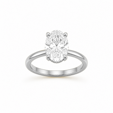Oval Cut Solitaire Engagement Ring in 18K Gold, Lab-Grown Diamond
