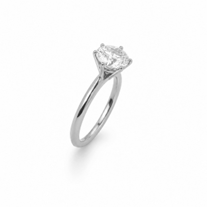Round Cut Solitaire Engagement Ring in 18K Gold, Lab-Grown Diamond