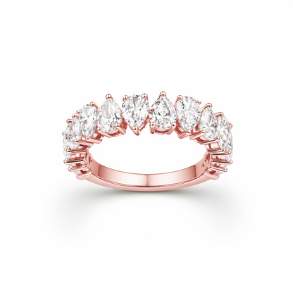 Pear Cut All-the-Way Ring in 18K Gold, Lab-Grown Diamond