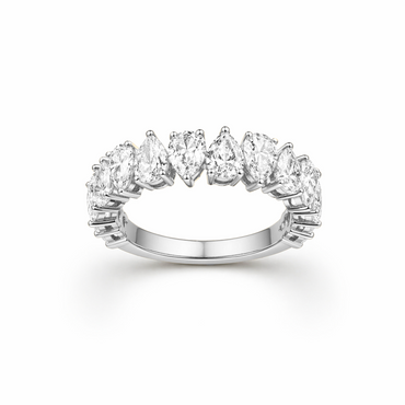Pear Cut All-the-Way Ring in 18K Gold, Lab-Grown Diamond