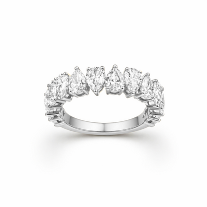 Pear Cut All-the-Way Ring in 18K Gold, Lab-Grown Diamond