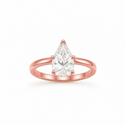 Signature Pear Cut Engagement Ring in 18K Gold, Lab-Grown Diamond