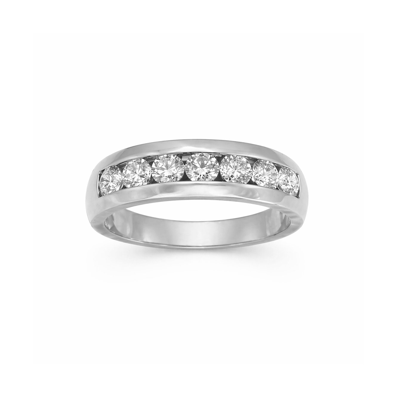 Men’s Channel-Set Diamond Dress Ring in 18K Gold, Lab-Grown Diamond
