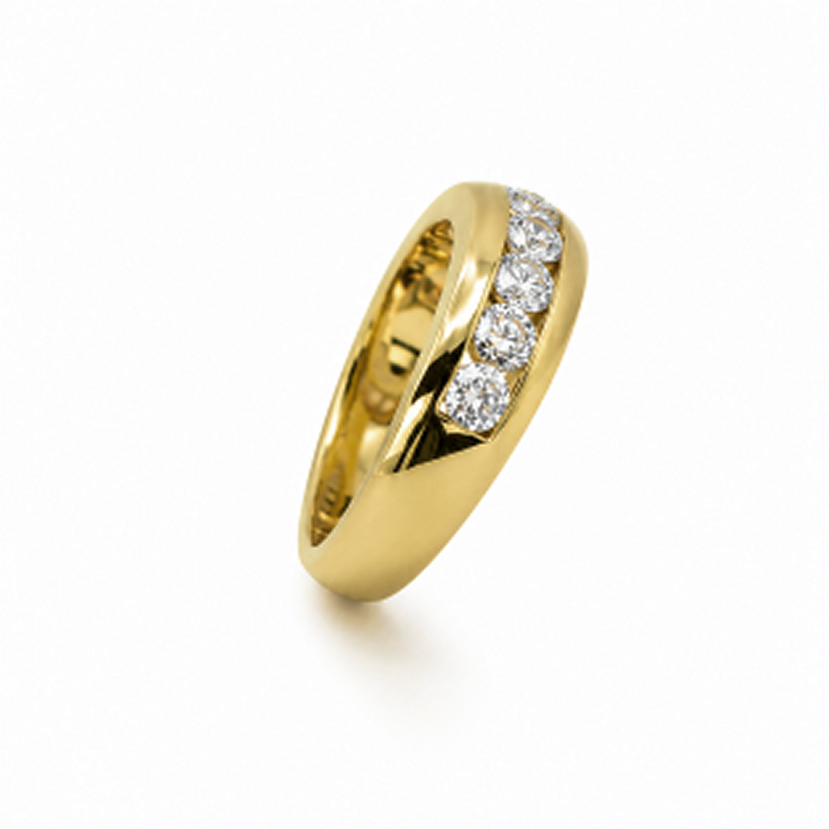Men’s Channel-Set Diamond Dress Ring in 18K Gold, Lab-Grown Diamond