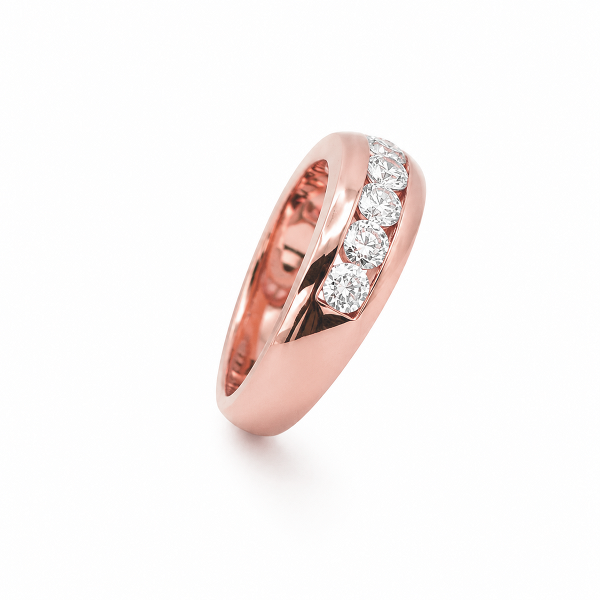 Men’s Channel-Set Diamond Dress Ring in 18K Gold, Lab-Grown Diamond