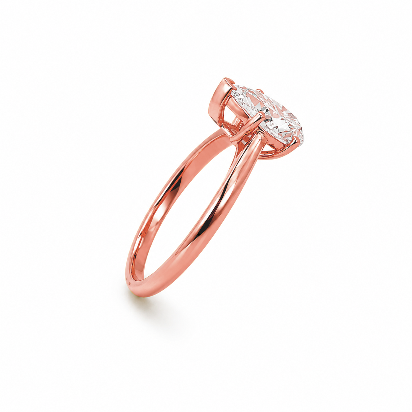 Signature Pear Cut Engagement Ring in 18K Gold, Lab-Grown Diamond