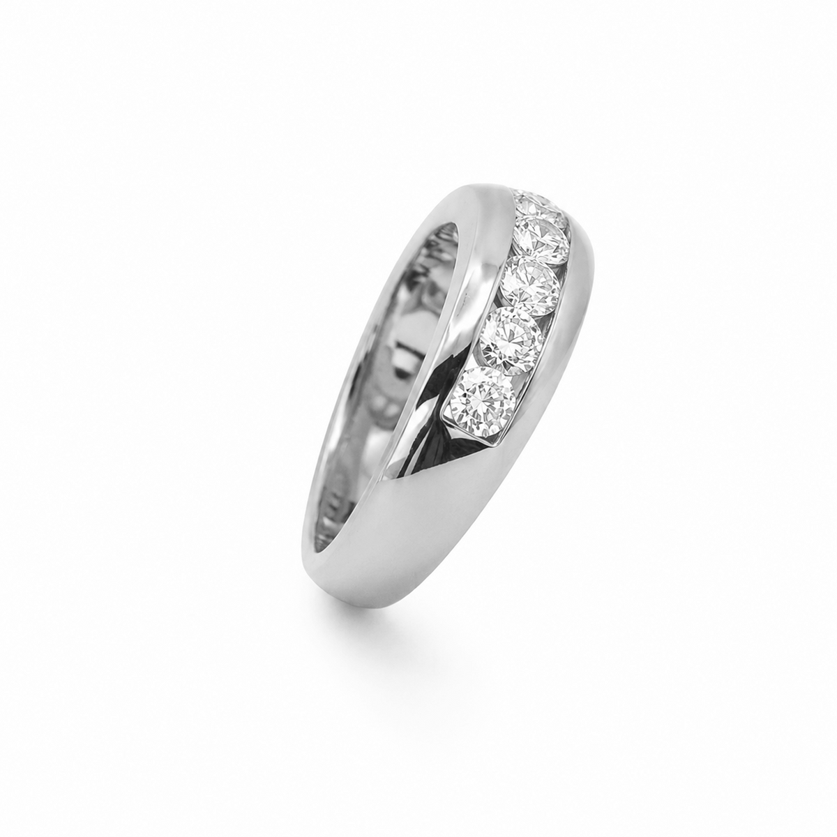Men’s Channel-Set Diamond Dress Ring in 18K Gold, Lab-Grown Diamond