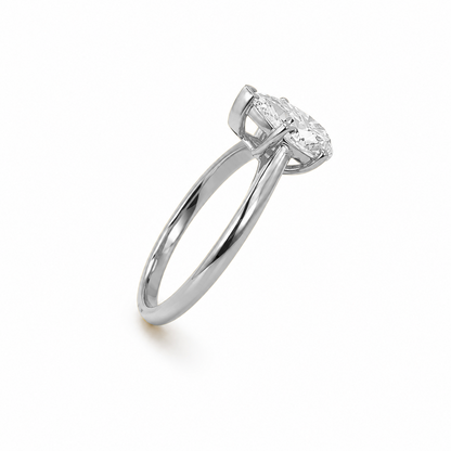 Signature Pear Cut Engagement Ring in 18K Gold, Lab-Grown Diamond