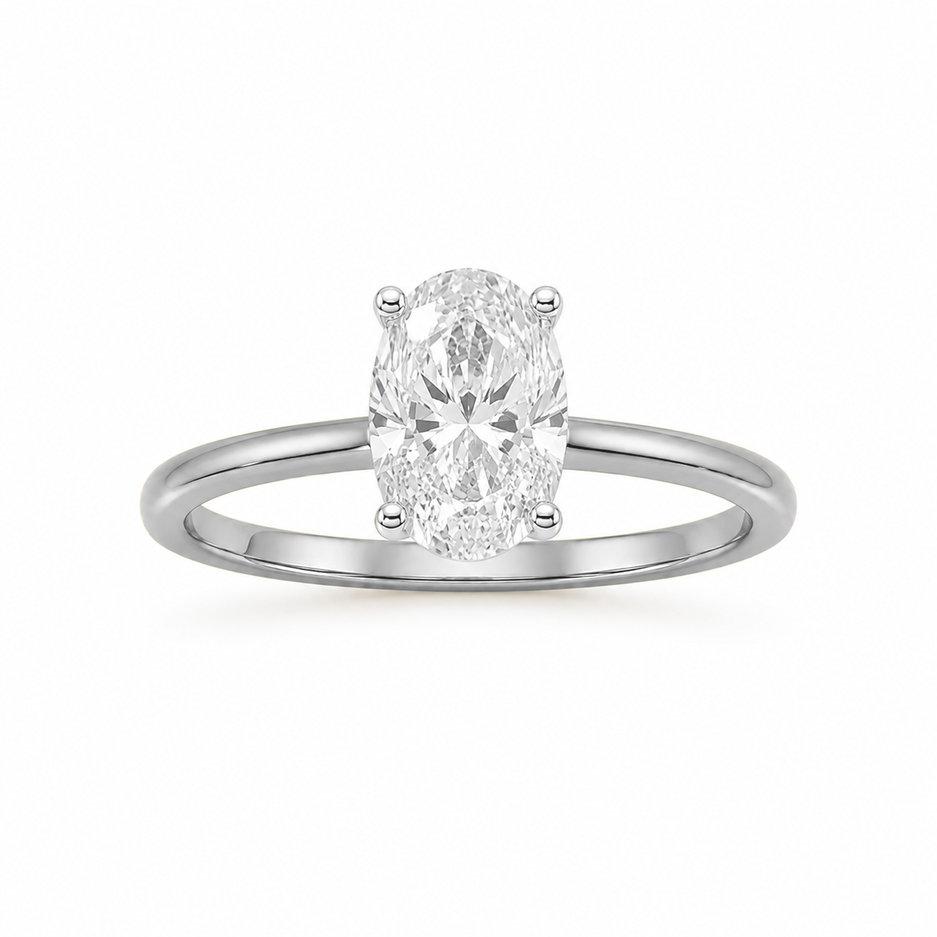 Oval Cut Solitaire Engagement Ring in 18K Gold, Lab-Grown Diamond (Copy)