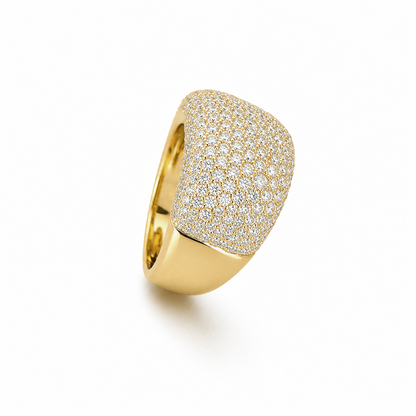 Pavé-Set Dress Ring in 18K Gold, Lab-Grown Diamond