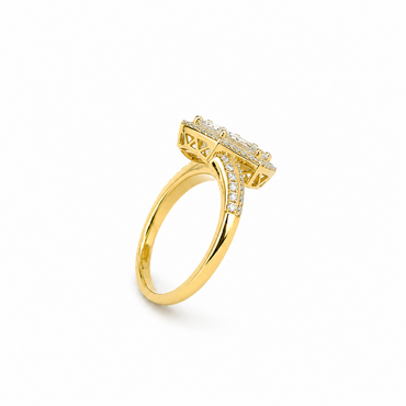 Double Baguette Dress Ring in 18K Gold, Lab-Grown Diamond