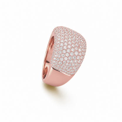 Pavé-Set Dress Ring in 18K Gold, Lab-Grown Diamond