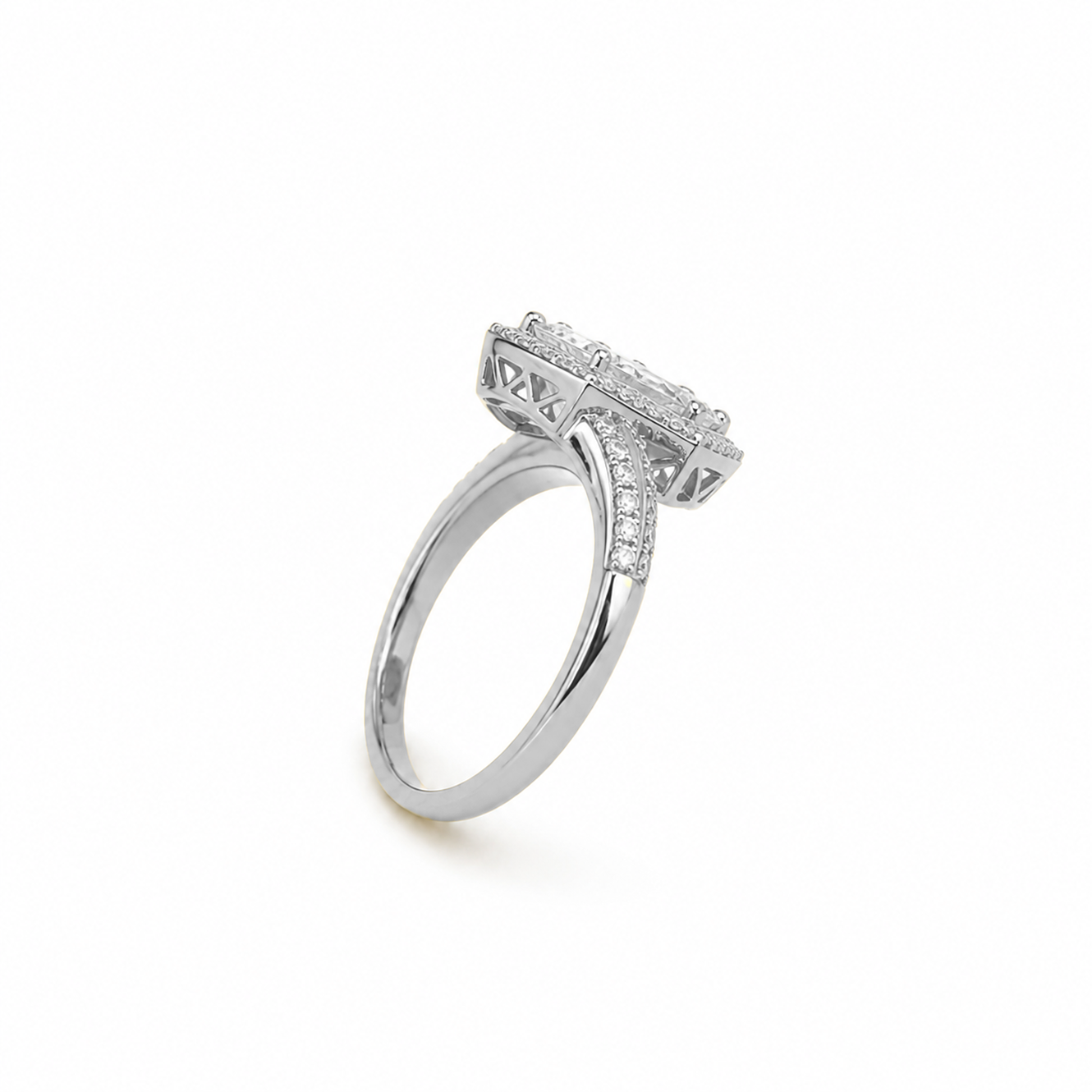 Double Baguette Dress Ring in 18K Gold, Lab-Grown Diamond