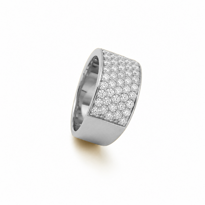 Multirow Prong-Set Round Cut Dress Ring in 18K Gold, Lab-Grown Diamond