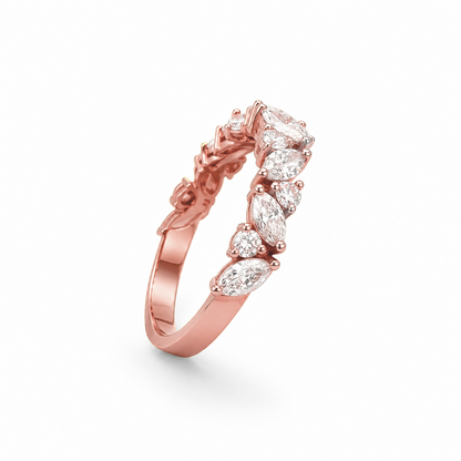 Pear Cut All-the-Way Ring in 18K Gold, Lab-Grown Diamond
