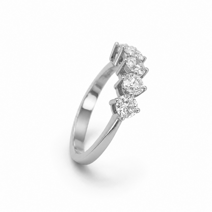 Five-Stone Prong-Set Ring in 18K Gold, Lab-Grown Diamond