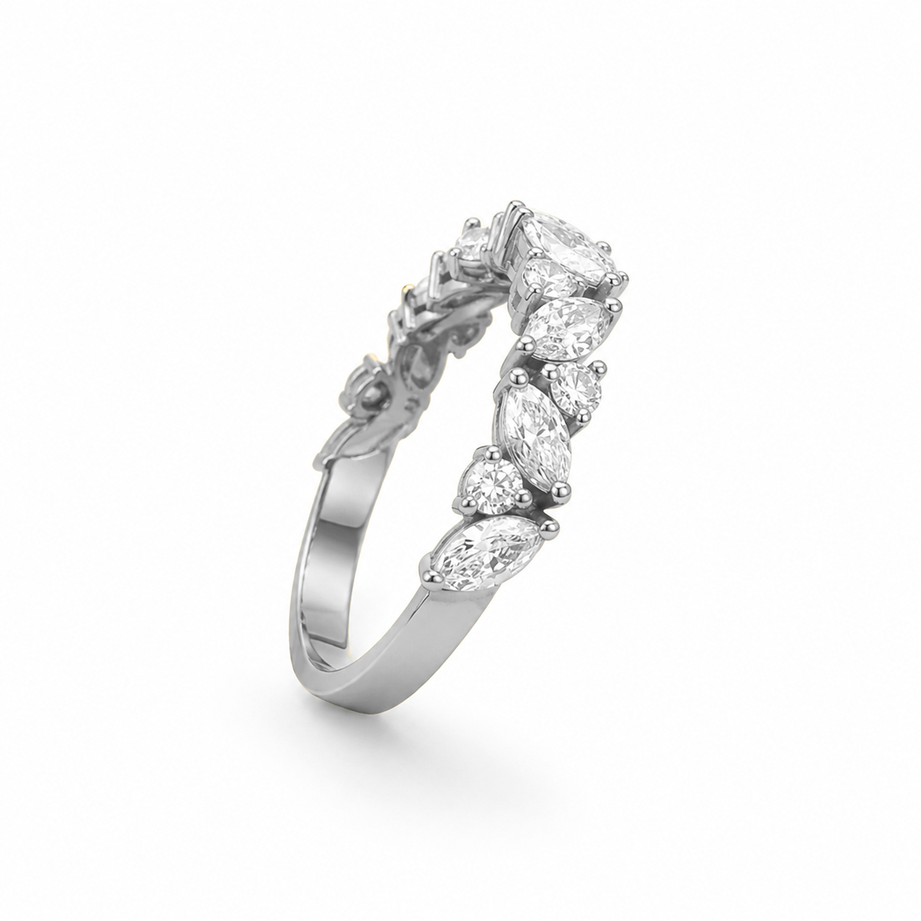 Pear Cut All-the-Way Ring in 18K Gold, Lab-Grown Diamond