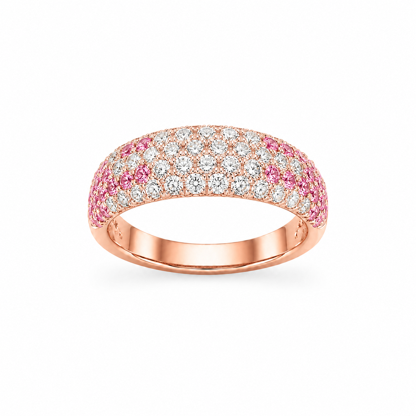 Pink Sapphire Dress Ring in 18K Gold, Lab-Grown Diamond