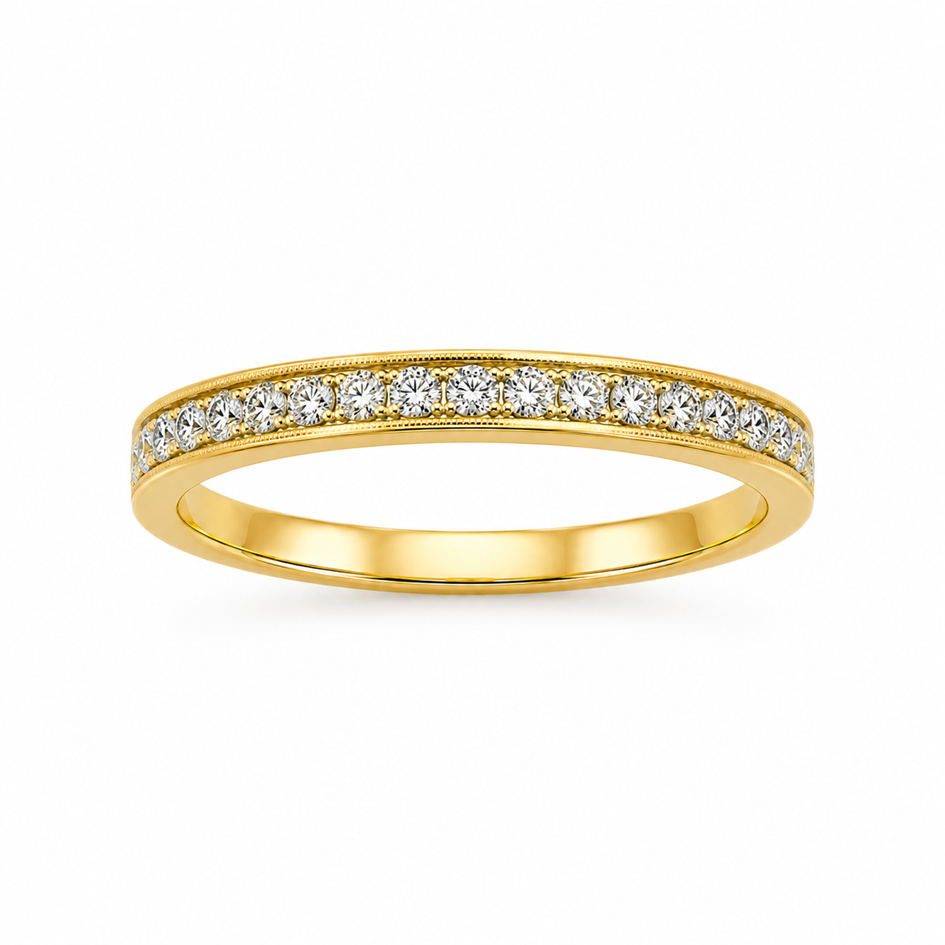 Round Cut Channel & Prong-Set Dress Ring in 18K Gold, Lab-Grown Diamond