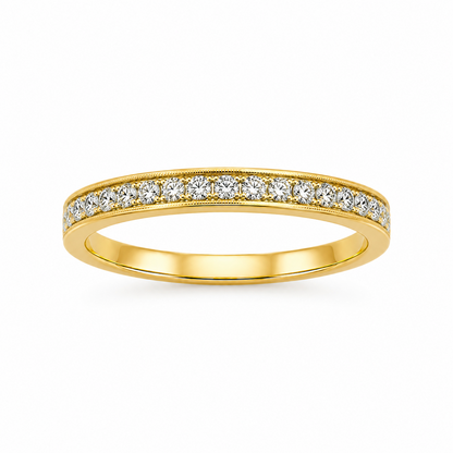 Round Cut Channel & Prong-Set Dress Ring in 18K Gold, Lab-Grown Diamond