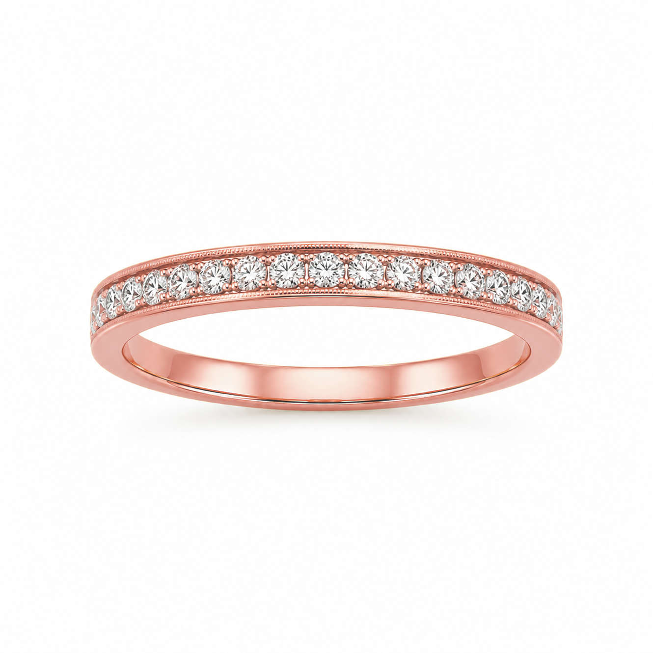 Round Cut Channel & Prong-Set Dress Ring in 18K Gold, Lab-Grown Diamond