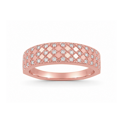 Multirow Pavé-Set Dress Ring in 18K Gold, Lab-Grown Diamond