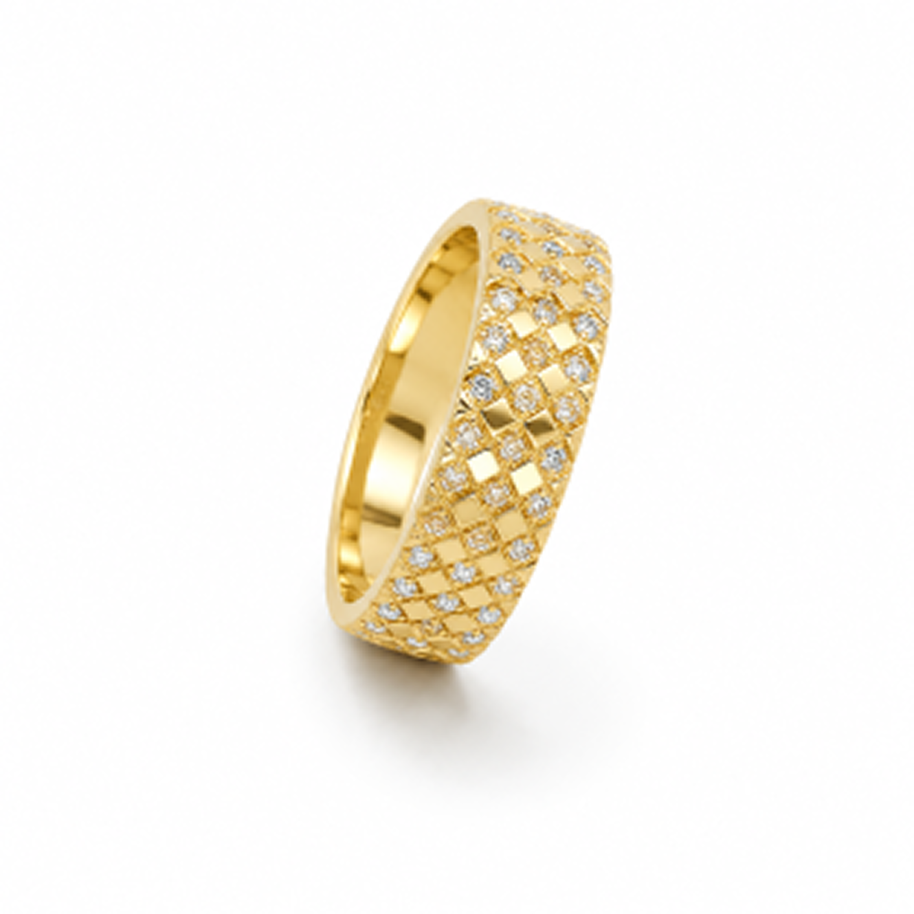 Multirow Pavé-Set Dress Ring in 18K Gold, Lab-Grown Diamond
