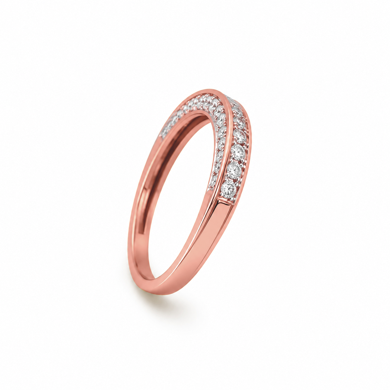 Round Cut Channel & Prong-Set Dress Ring in 18K Gold, Lab-Grown Diamond