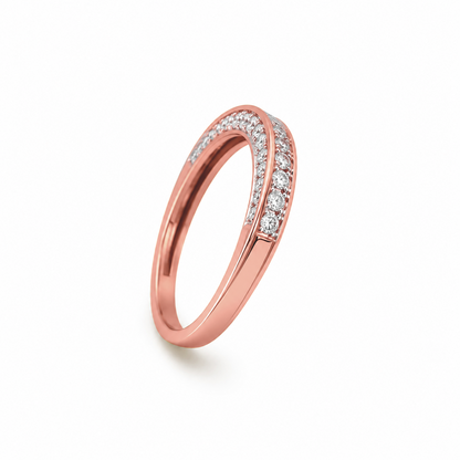 Round Cut Channel & Prong-Set Dress Ring in 18K Gold, Lab-Grown Diamond