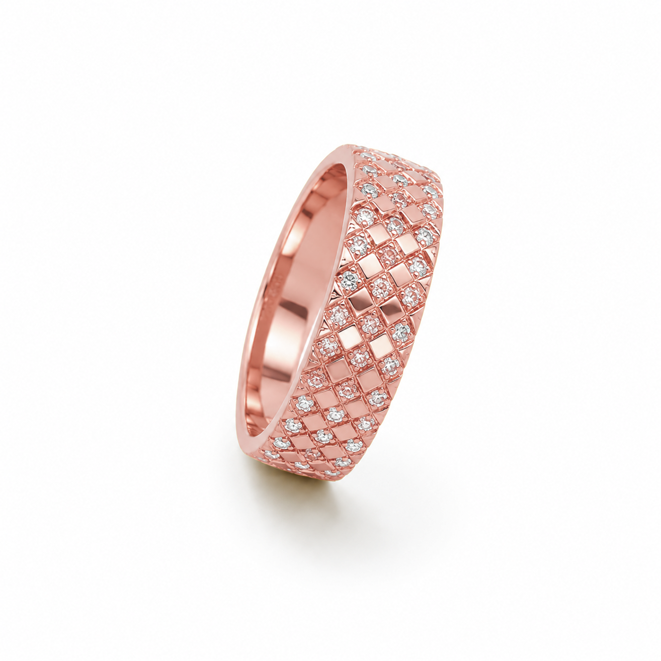 Multirow Pavé-Set Dress Ring in 18K Gold, Lab-Grown Diamond