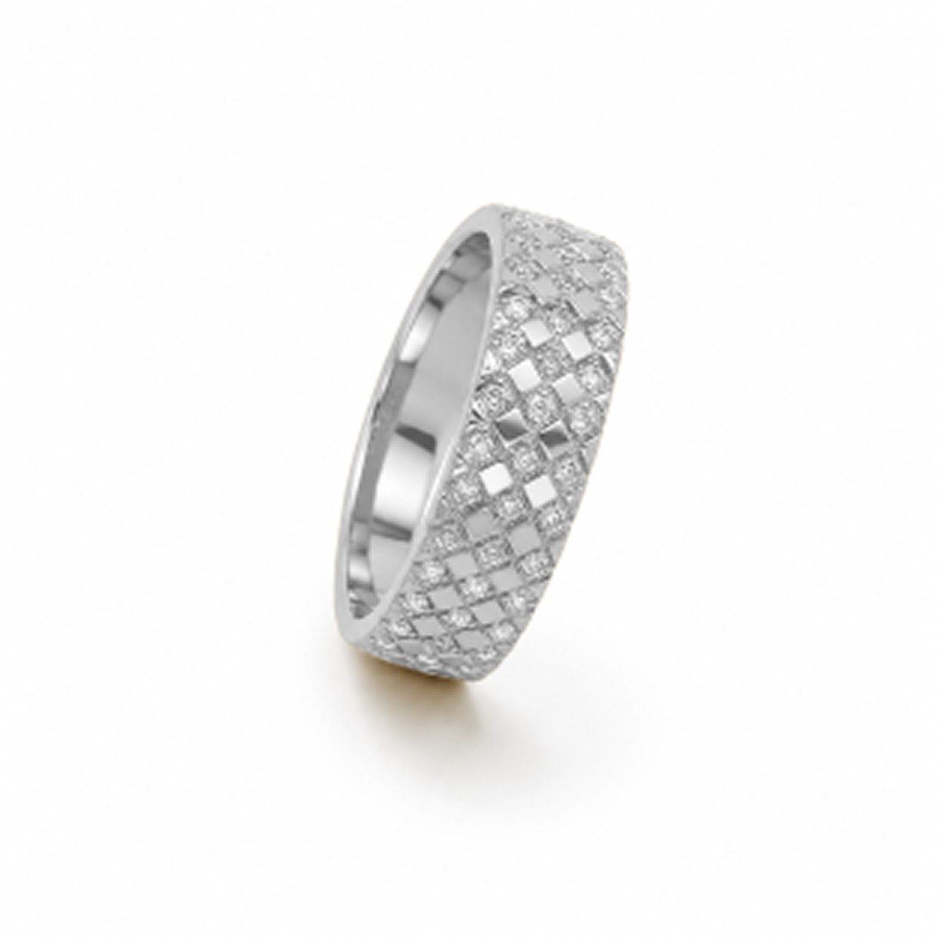 Multirow Pavé-Set Dress Ring in 18K Gold, Lab-Grown Diamond