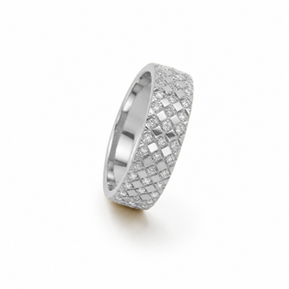 Multirow Pavé-Set Dress Ring in 18K Gold, Lab-Grown Diamond