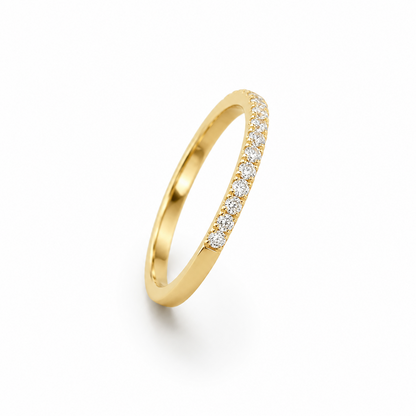 Prong-Set Round Eternity Ring in 18K Gold, Lab-Grown Diamond