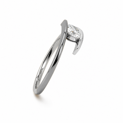 Round Cut Two Tone Dress Ring in 18K Gold, Lab-Grown Diamond