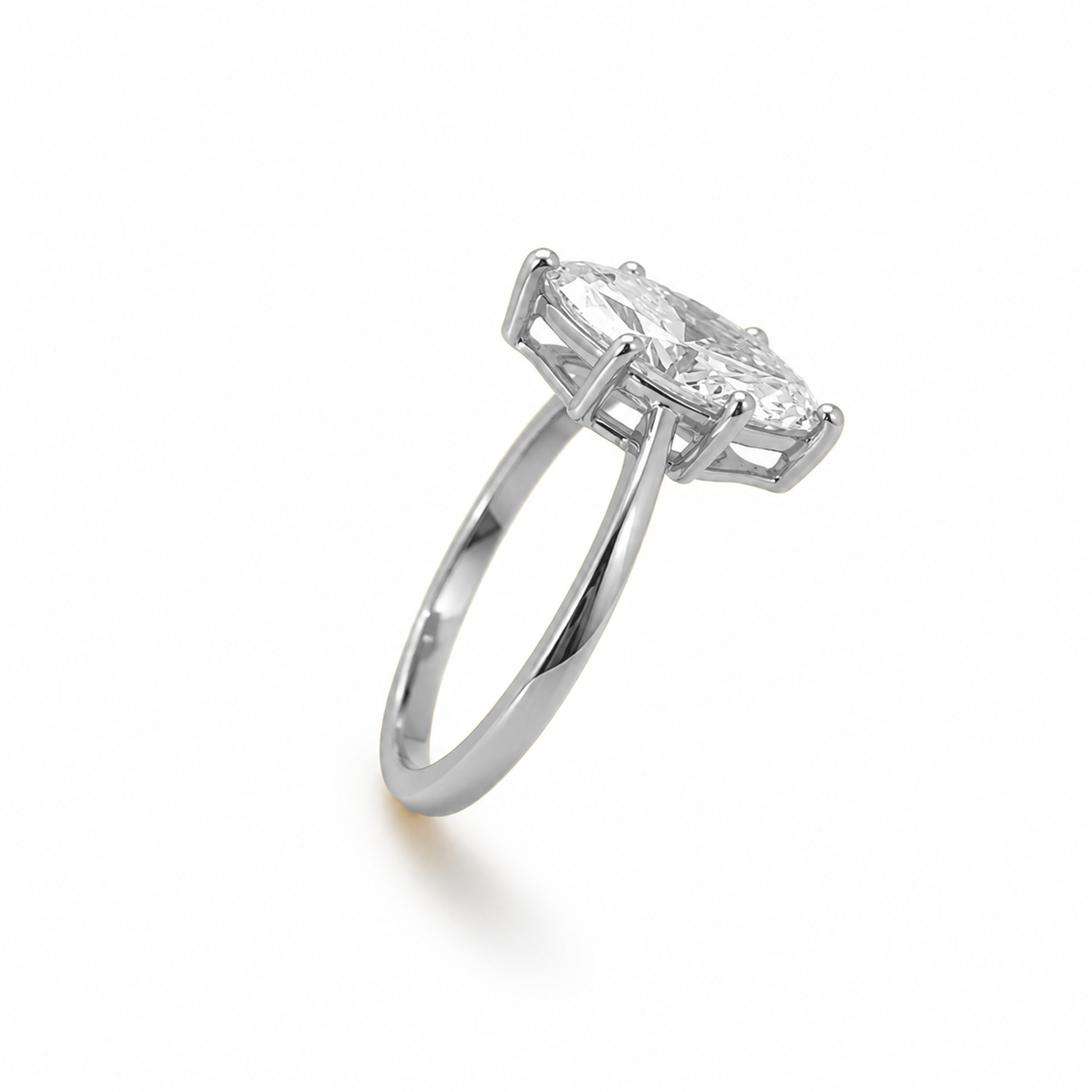 Marquise Cut Engagement Ring in 18K Gold, Lab-Grown Diamond