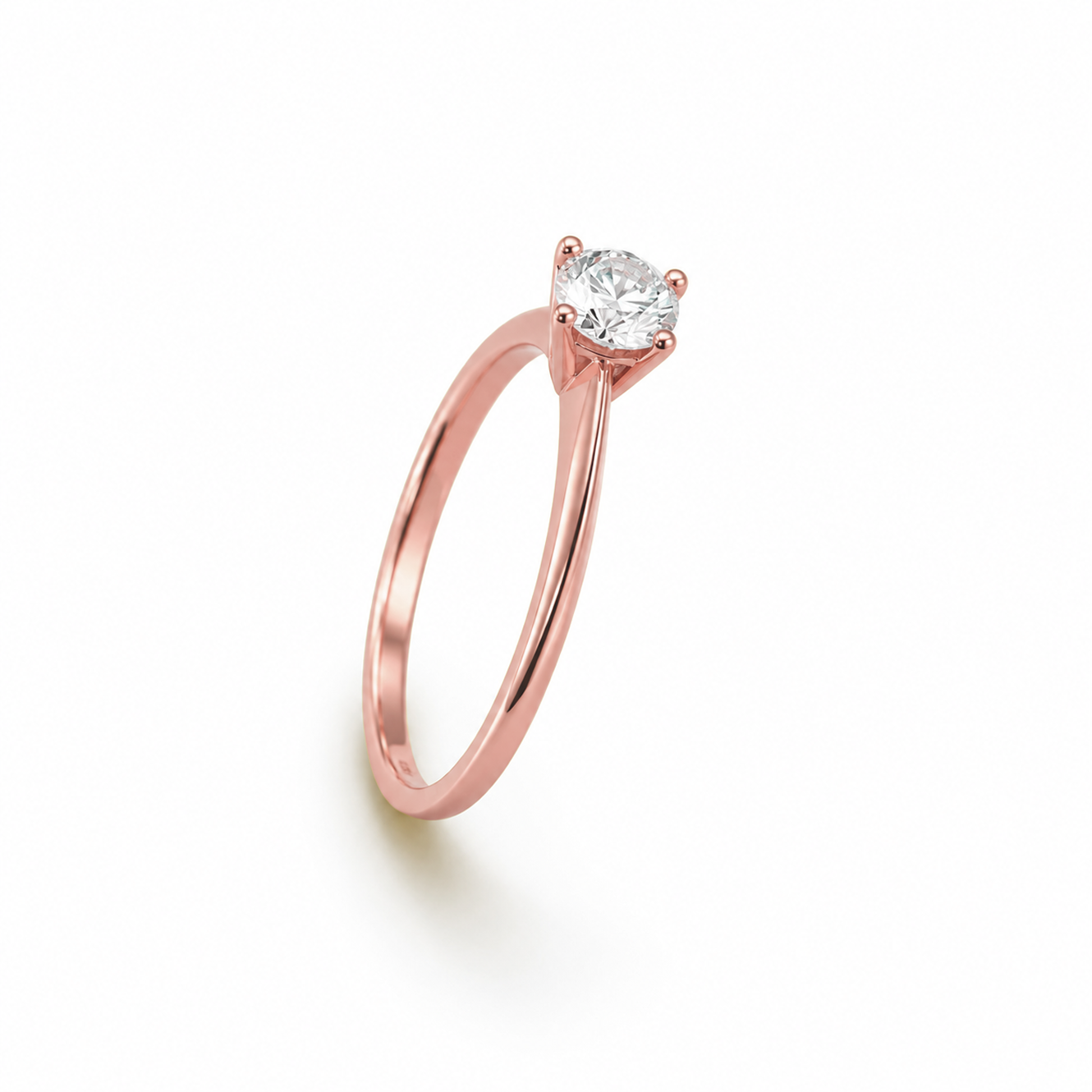 Round Cut Two-Stone Solitaire Ring in 18K Gold, Lab-Grown Diamond