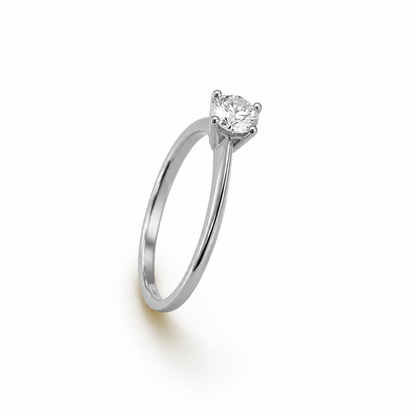 Round Cut Two-Stone Solitaire Ring in 18K Gold, Lab-Grown Diamond