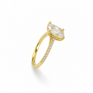 Cushion Cut Classic Engagement Ring in 18K Gold, Lab-Grown Diamond