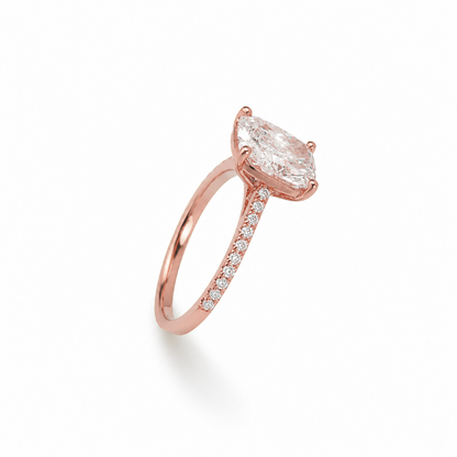 Cushion Cut Classic Engagement Ring in 18K Gold, Lab-Grown Diamond