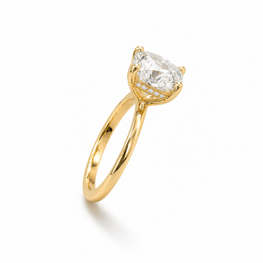 Princess Cut Solitaire Engagement Ring in 18K Gold, Lab-Grown Diamond