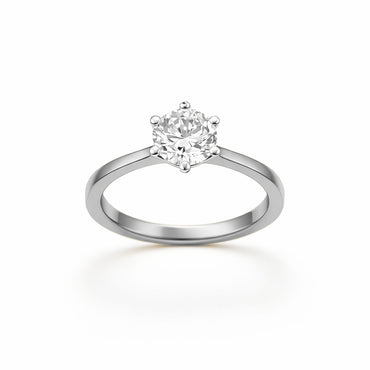 Round Cut Prong Set Engagement Ring