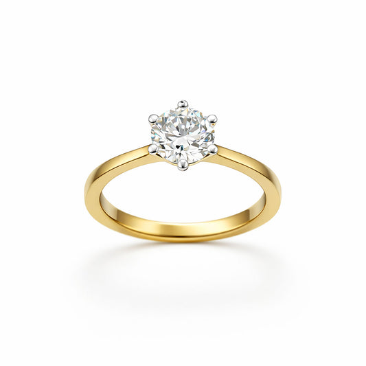 Round Cut Prong Set Engagement Ring
