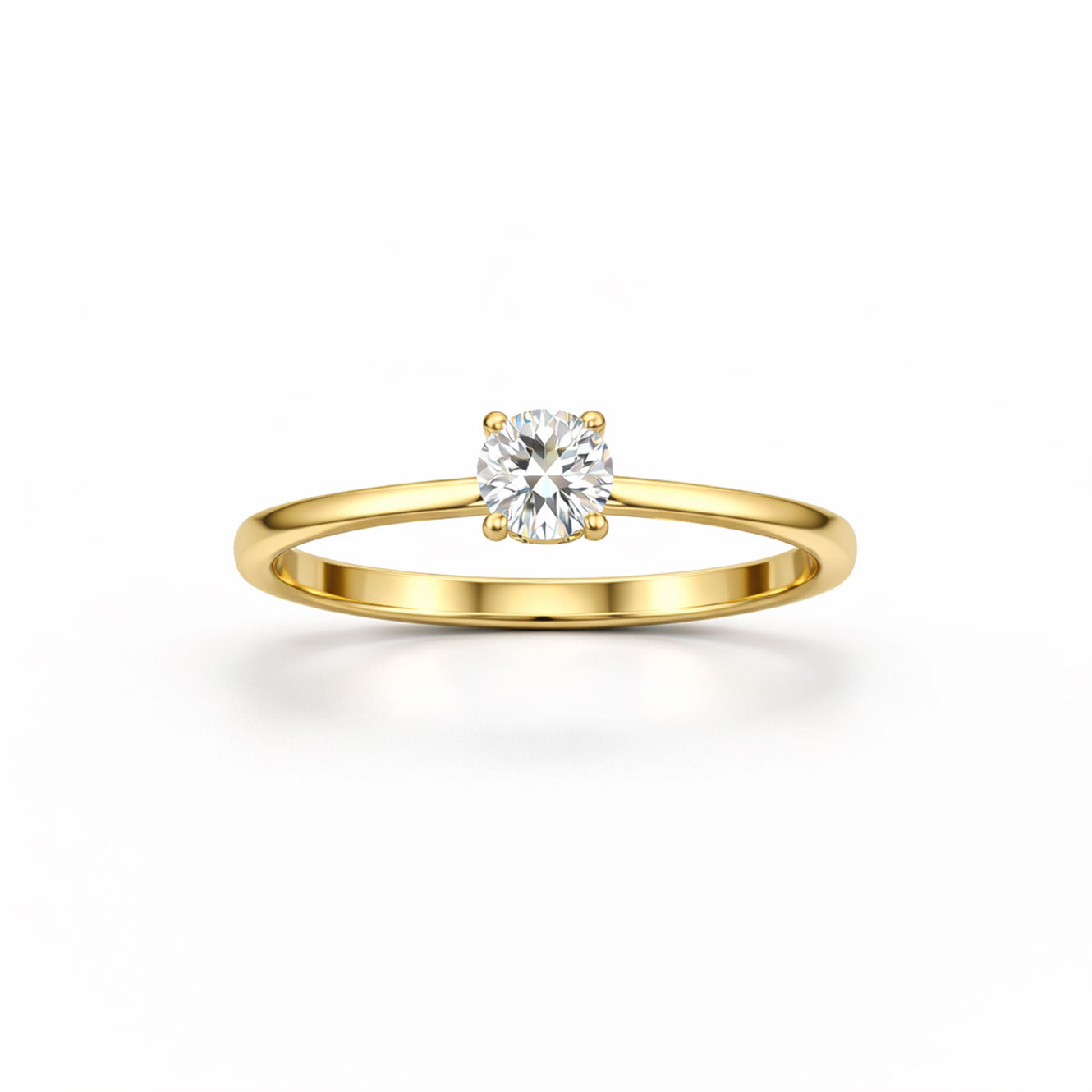 Round Cut Two-Stone Solitaire Ring in 18K Gold, Lab-Grown Diamond