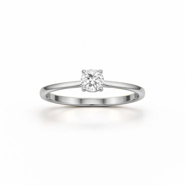 Timeless Round Engagement Ring in 18K Gold, Lab-Grown Diamond