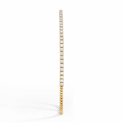 Round Cut Prong-Set Tennis Bracelet in 18K Gold, Lab-Grown Diamond