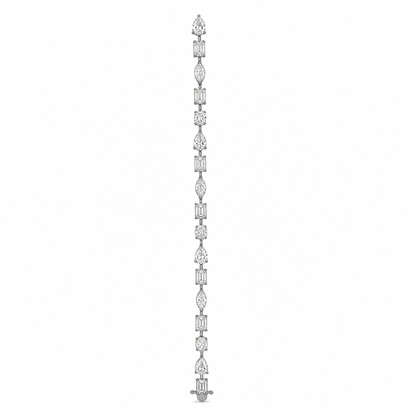 Mixed Cut Prong-Set Tennis Bracelet in 18K Gold, Lab-Grown Diamond
